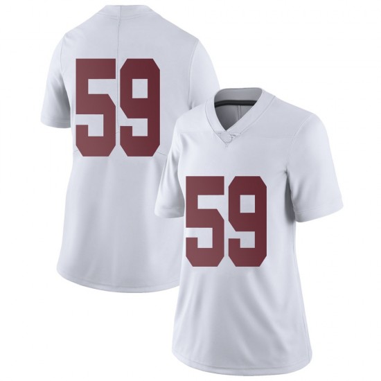Alabama Crimson Tide Women's Bennett Whisenhunt #59 No Name White NCAA Nike Authentic Stitched College Football Jersey BT16N54UM